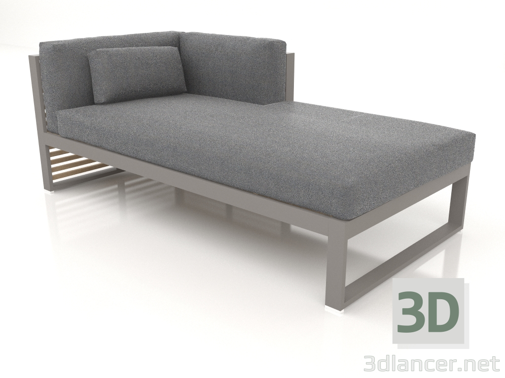 modello 3D Divano modulare, sezione 2 destra (grigio quarzo) - anteprima