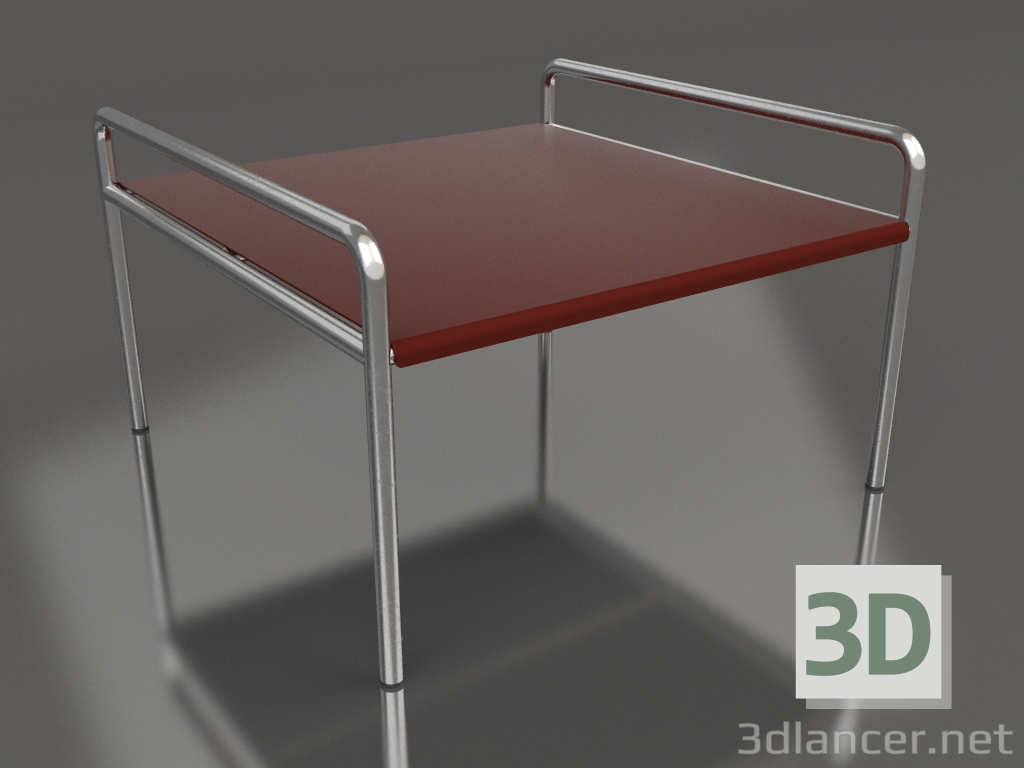 3d model Mesa de centro 76 con tablero de aluminio (rojo vino) - vista previa