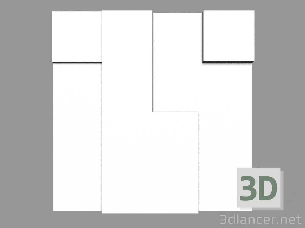 Modelo 3d Painel 3D W102 - Cubi (33,3 x 33,3 x 2,5 cm) - preview