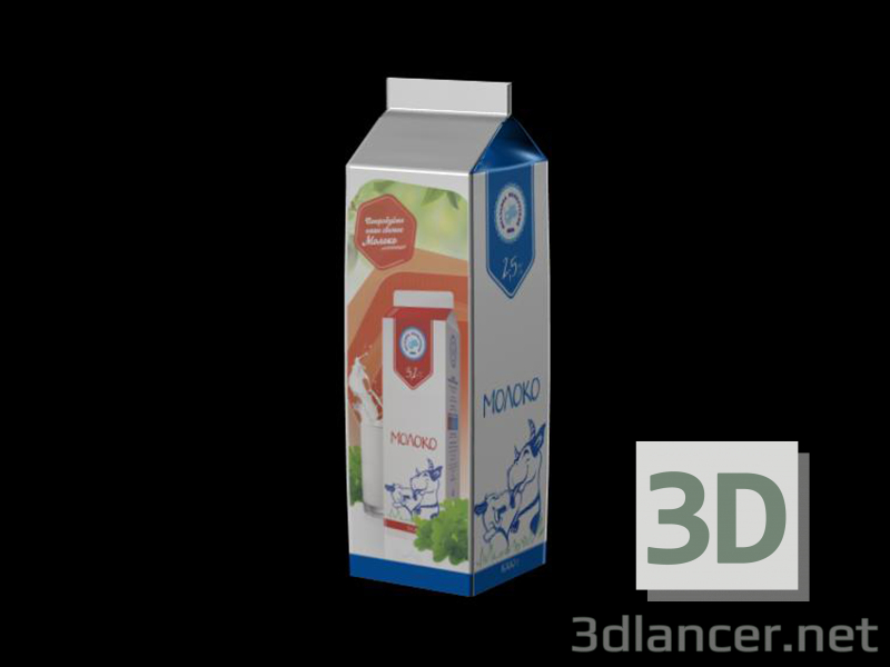 modèle 3D Emballage de lait - preview