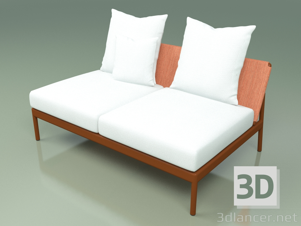 3d model Central sofa module 006 (Metal Rust, Batyline Orange) - preview