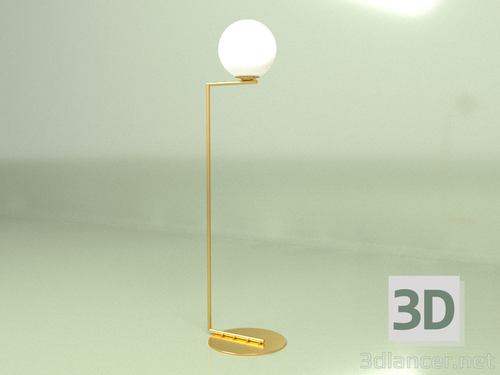 modèle 3D Lampadaire Perle Or - preview