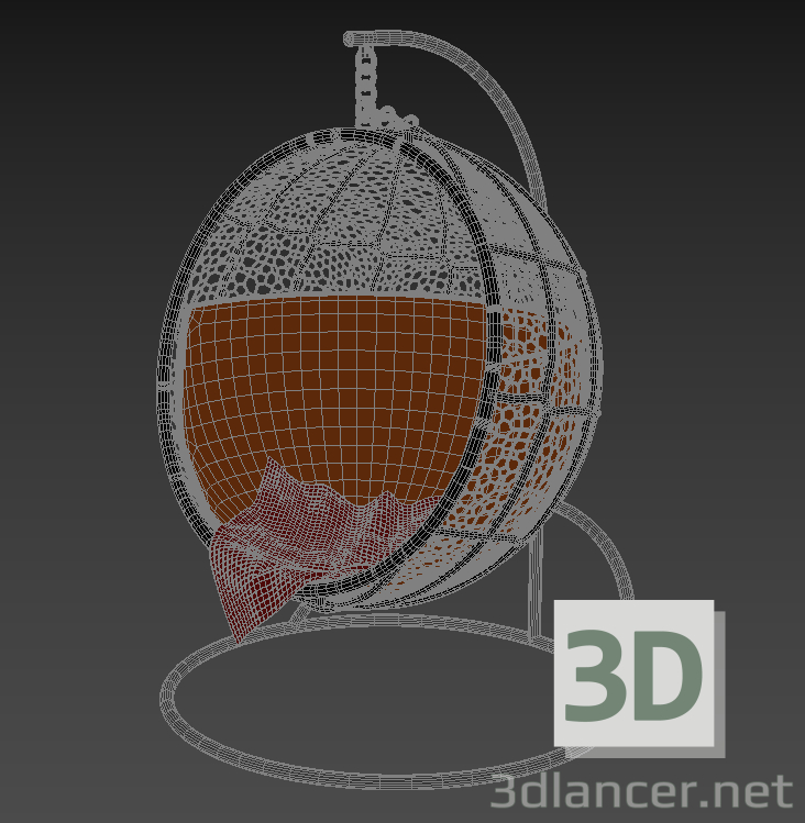 3D asılı sandalye modeli satın - render