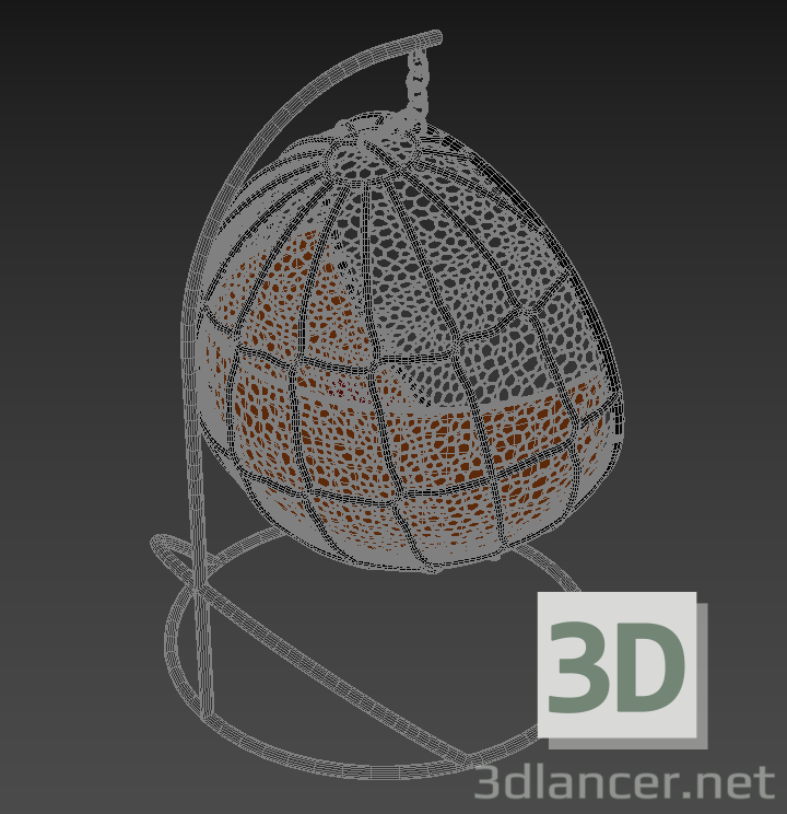 3D asılı sandalye modeli satın - render