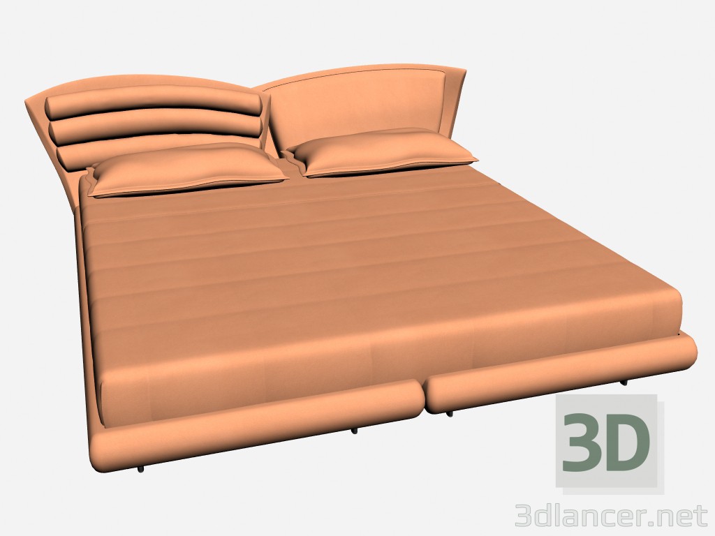 3d model Cama doble REGENCY - vista previa