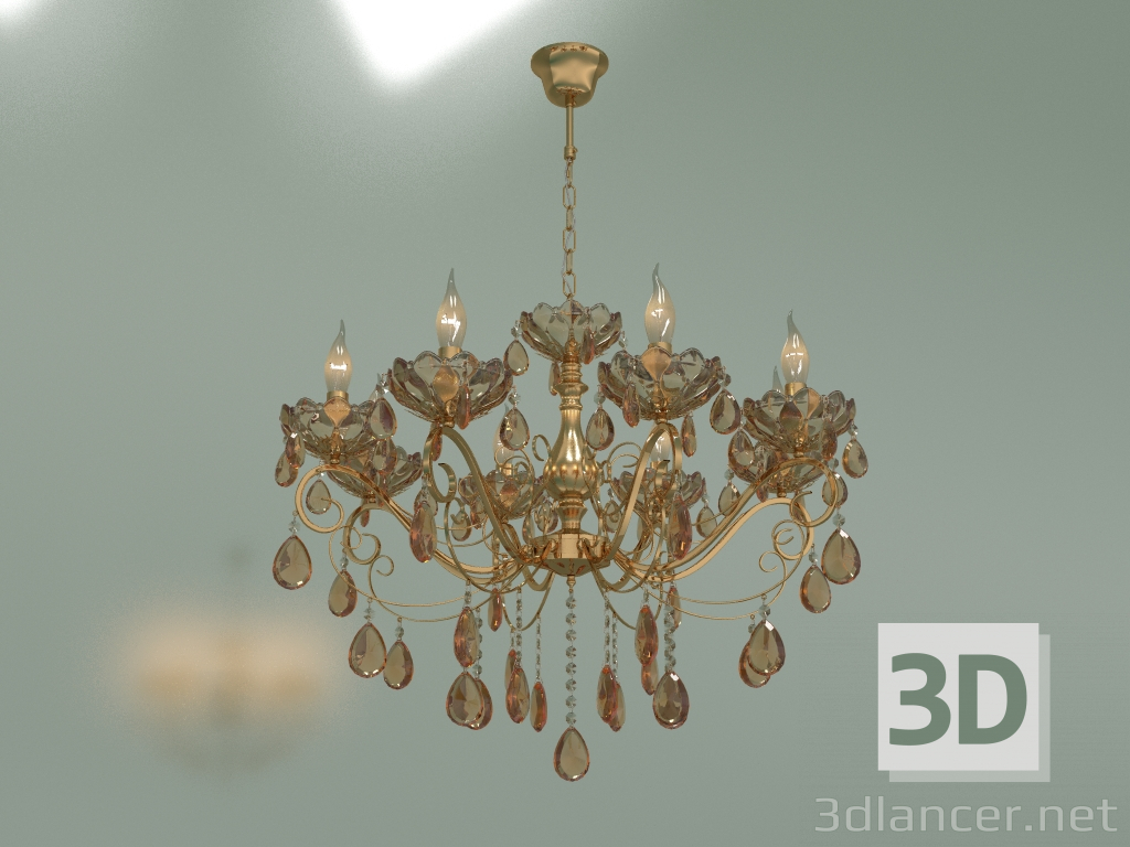 modello 3D Lampadario a sospensione Escada 10109-8 (cristallo tinto bronzo) - anteprima