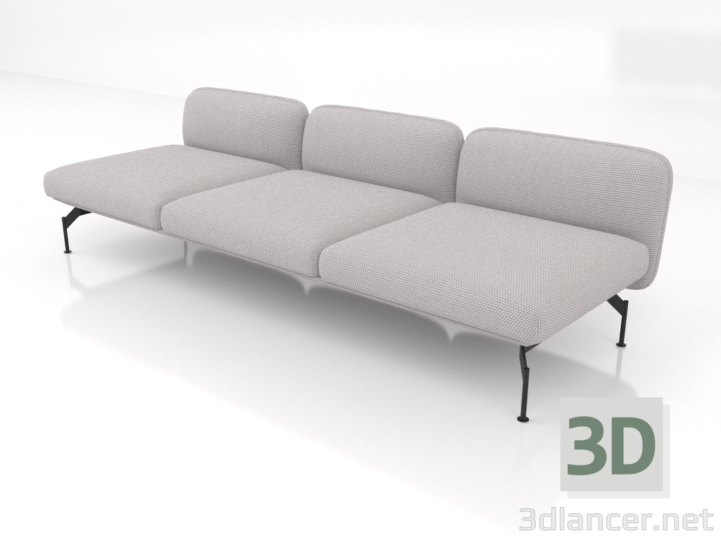 3d model Módulo sofá 3 plazas - vista previa