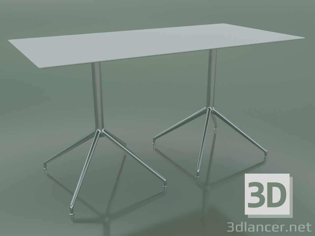 modello 3D Tavolo rettangolare con doppia base 5736 (H 72.5 - 69x139 cm, Bianco, LU1) - anteprima