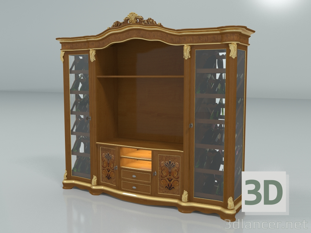 modèle 3D Vitrine pour bouteilles (art. 13134) - preview