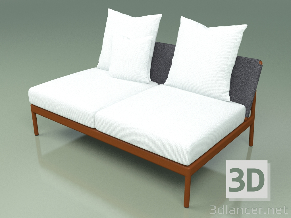 3d model Módulo de sofá central 006 (Metal Rust, Batyline Grey) - vista previa