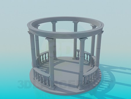 3d model Pergola with columns - preview