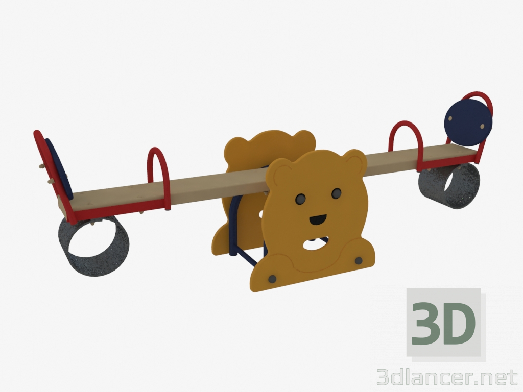 3d model Balanceo de una silla mecedora de un parque infantil Oso (6202) - vista previa