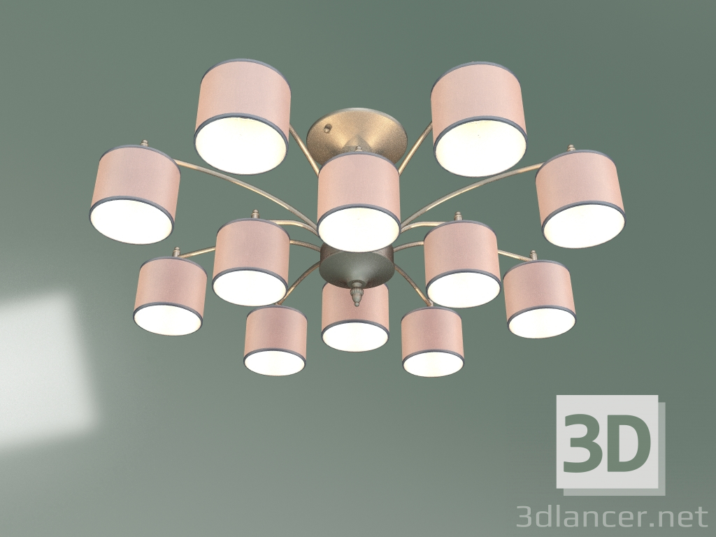 modèle 3D Lustre suspendu 60080-12 (nickel satiné) - preview