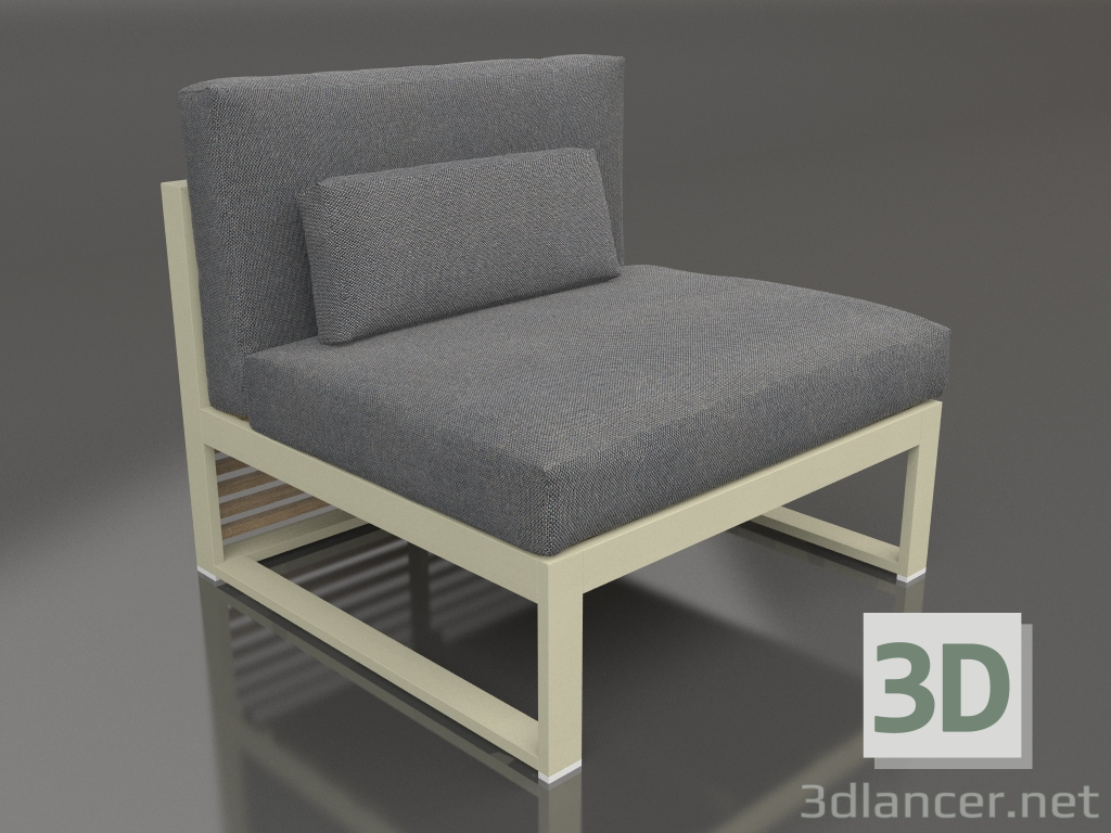 3D Modell Modulares Sofa, Abschnitt 3, hohe Rückenlehne (Gold) - Vorschau