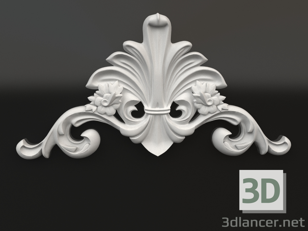 Modelo 3d Elemento decorativo de gesso DE 016 (197х386) - preview