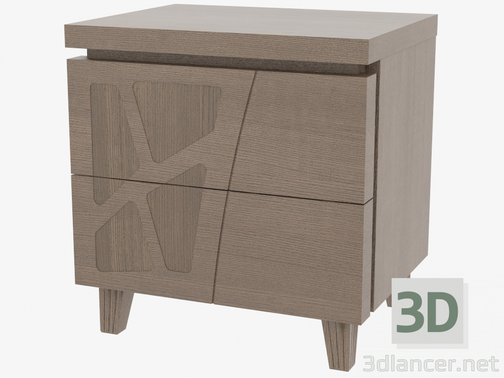 Modelo 3d mesa de cabeceira com 2 gavetas nas pernas retas CDDMON - preview