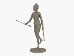 Sculpture en bronze Diana la chasseresse