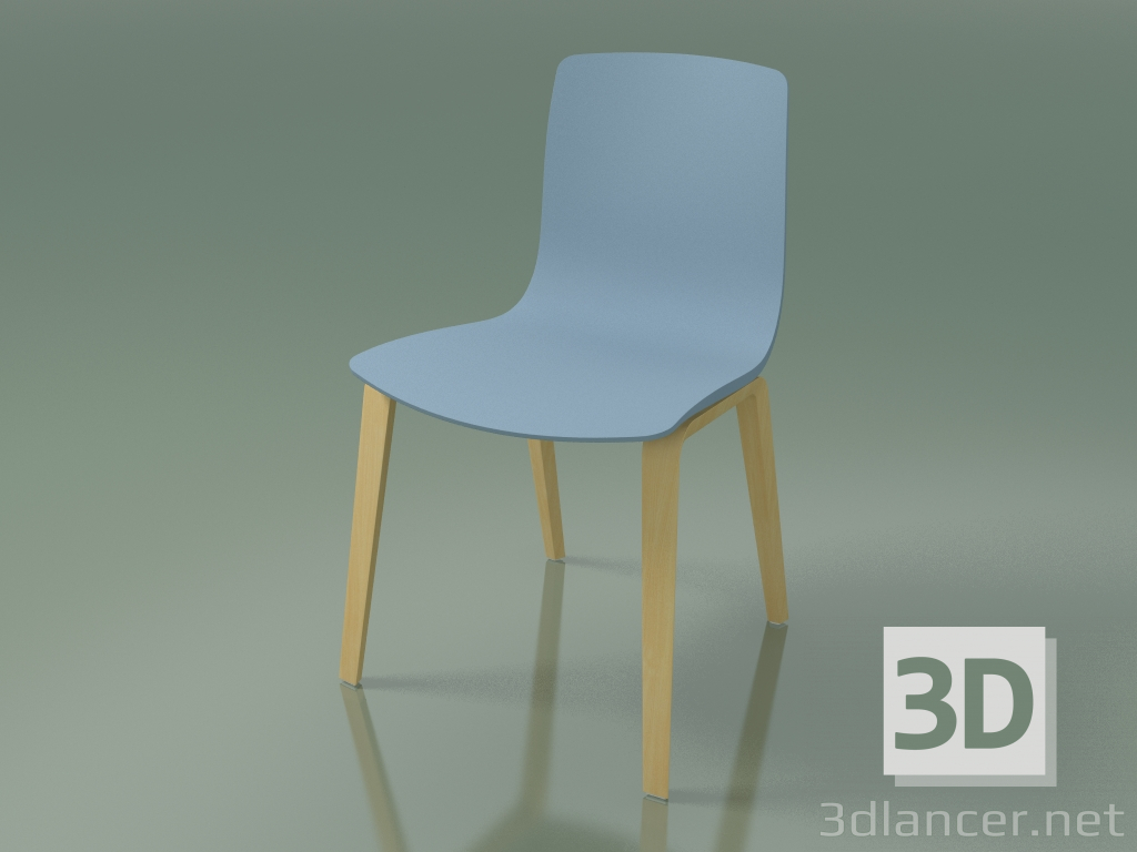 3d модель Стул 3947 (4 деревянные ножки, полипропилен, natural birch) – превью