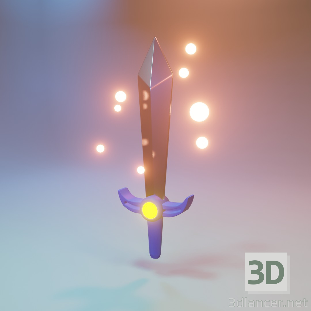 Modelo 3d Espada simples - preview