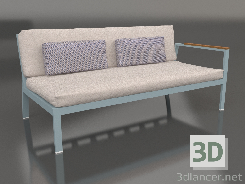 modello 3D Modulo divano, sezione 1 destra (Grigio blu) - anteprima