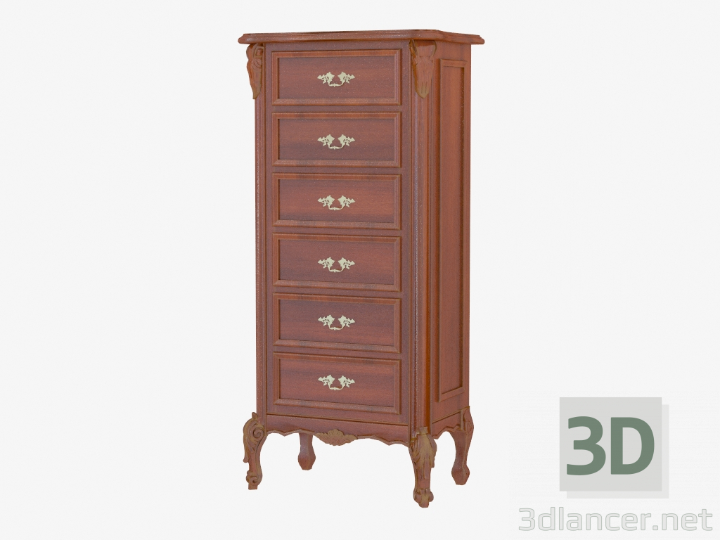 3d model Pecho con seis cajones BN8813 (madera) - vista previa