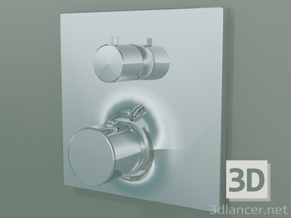 modello 3D Termostato con valvola di intercettazione (18745000) - anteprima