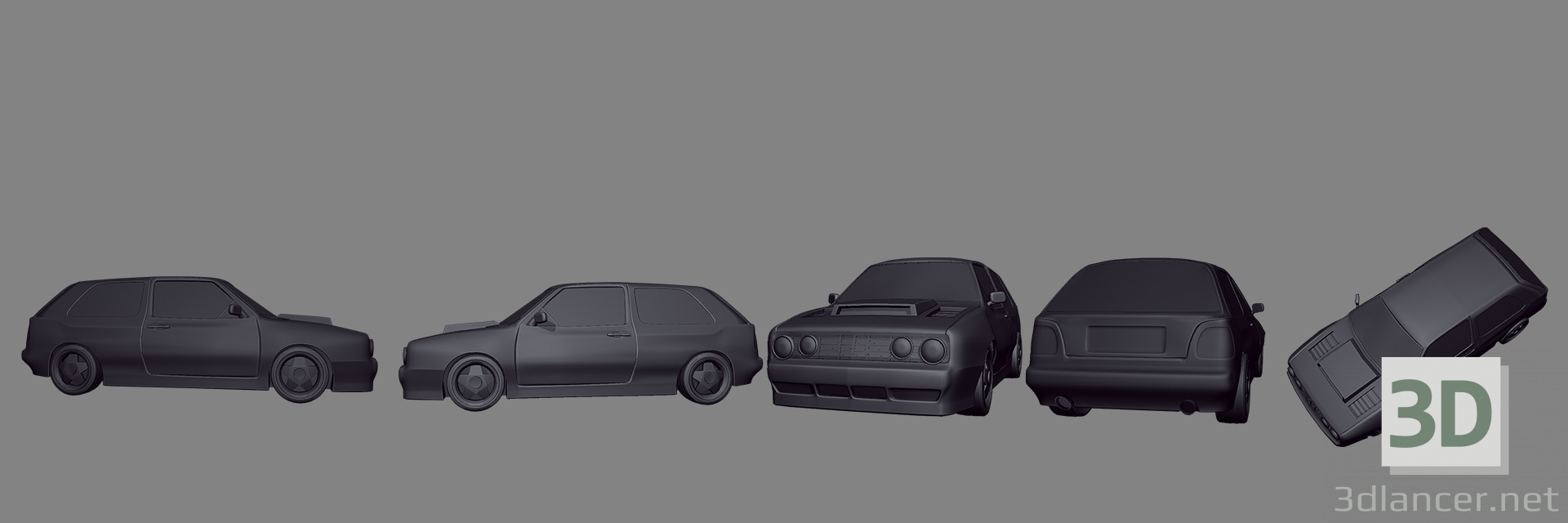 3d 1992 Volkswagen Golf GTI model buy - render