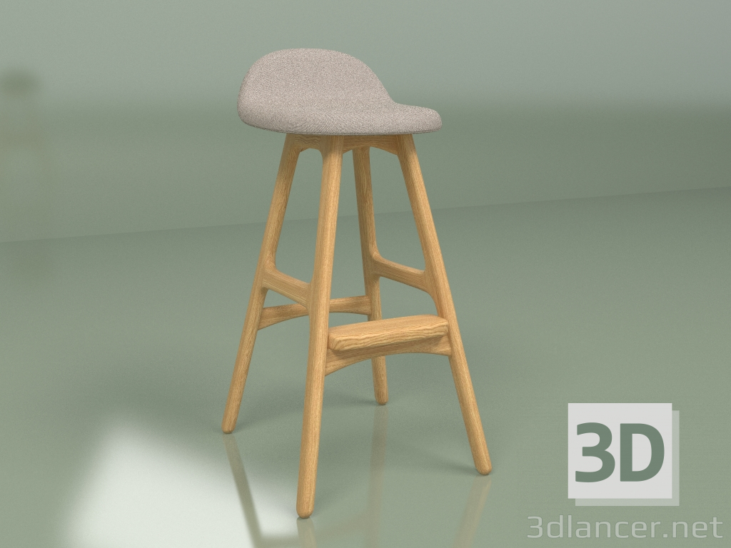 3D modeli Yarı bar sandalyesi Buch 2 (kahverengi) - önizleme