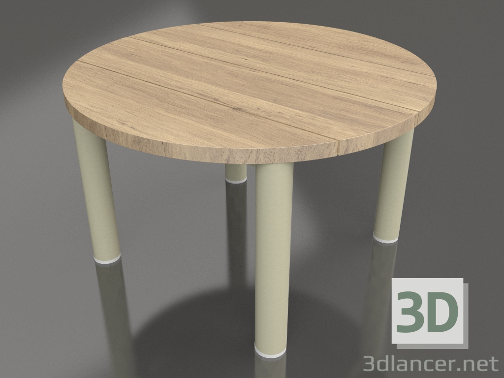 3d model Mesa de centro D 60 (oro, madera de iroko) - vista previa