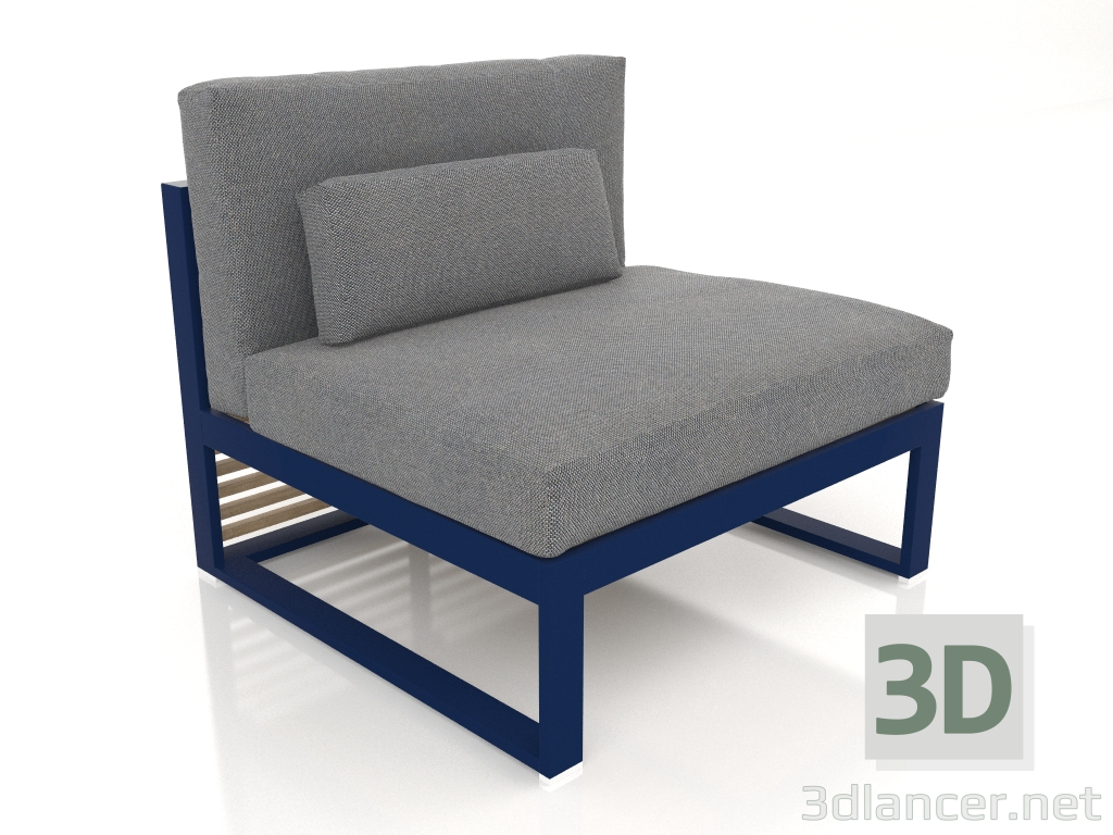 3d model Sofá modular, sección 3, respaldo alto (Azul noche) - vista previa