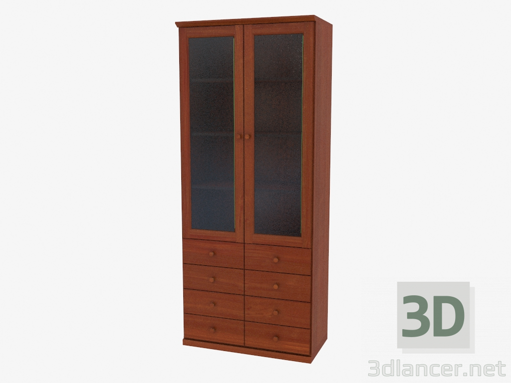 3D Modell Zweitüriger Kleiderschrank mit Schubladen (4821-05) - Vorschau