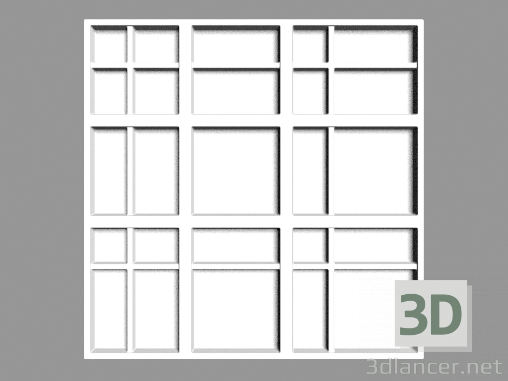 Modelo 3d Painel 3D W104 - Kilt (45 x 45 x 3,6 cm) - preview