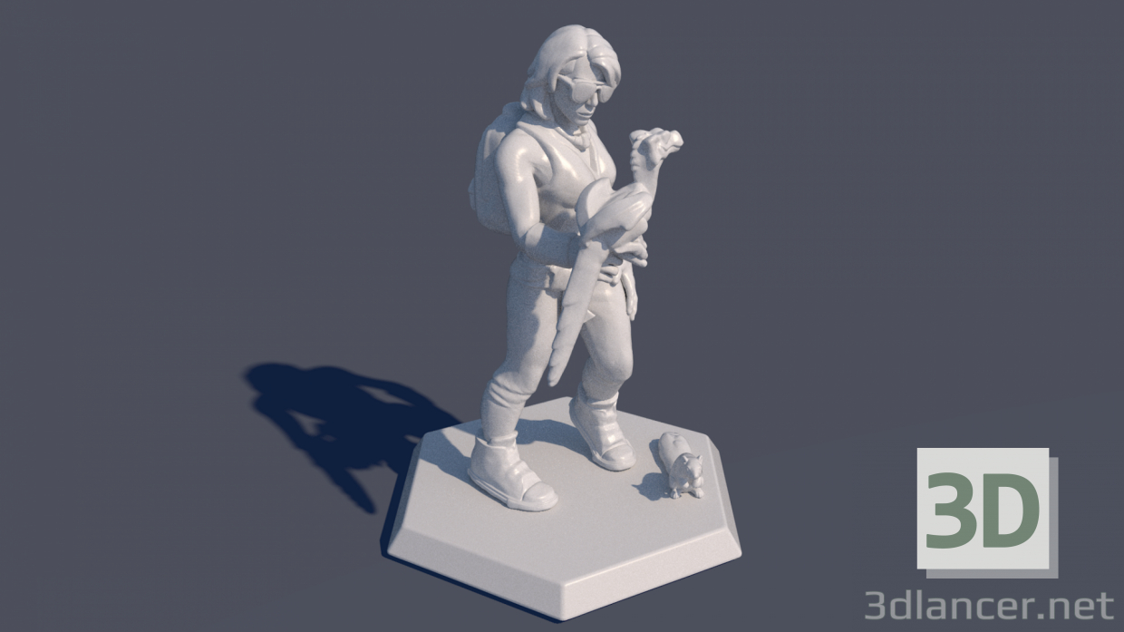 modello 3D di statuetta comprare - rendering