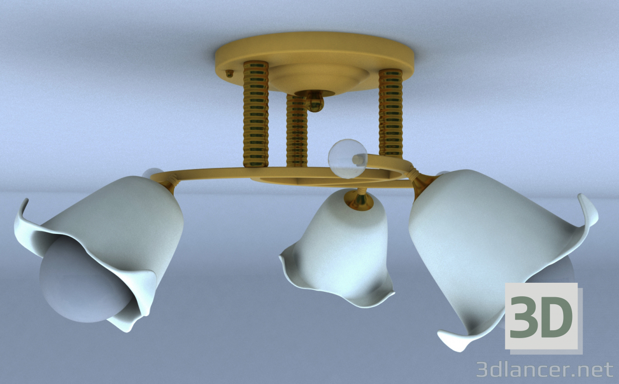 3d model Lampara Tipo Flor - vista previa