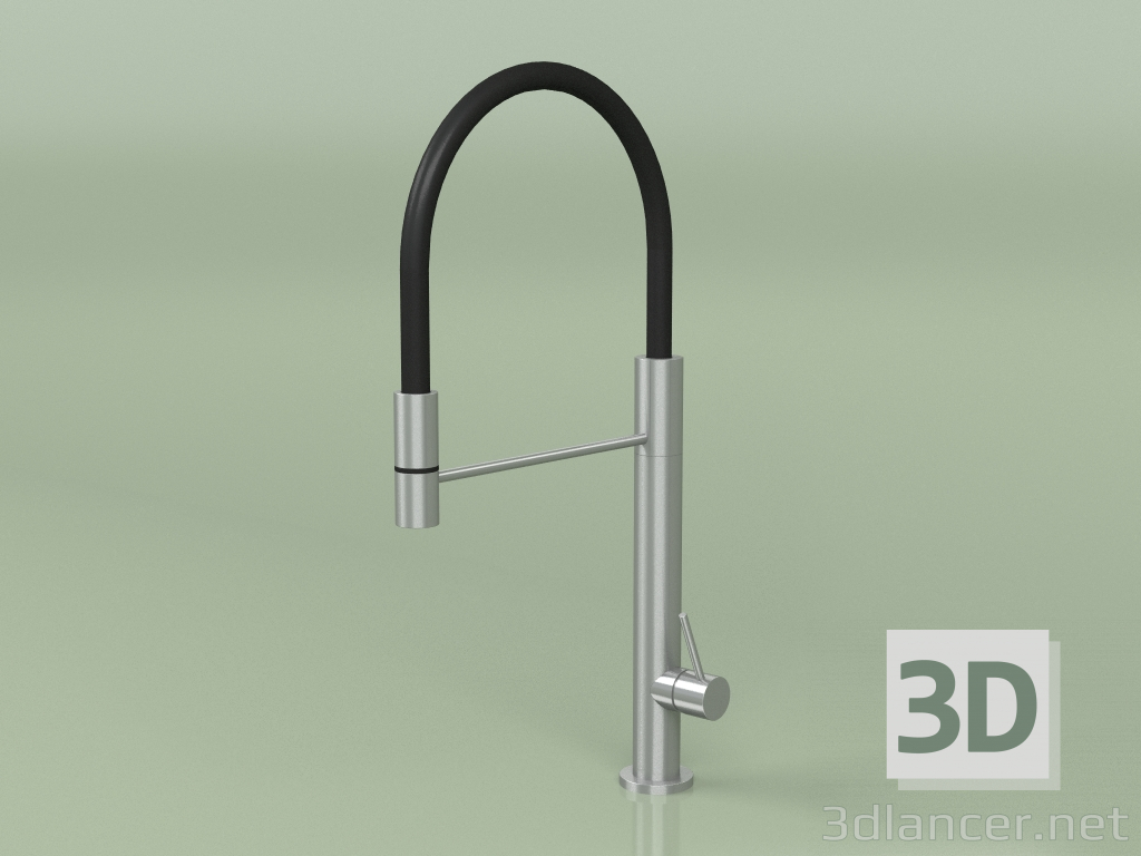 3d model Kitchen sink mixer with black flexible spout (398, AS) - preview