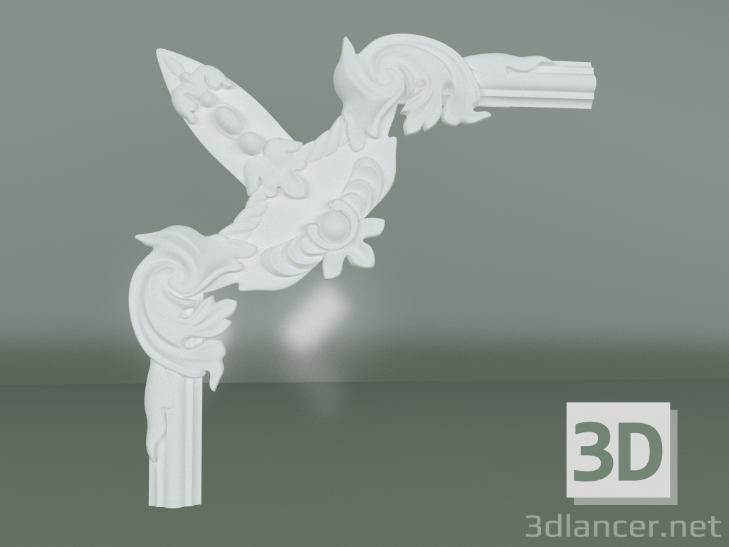 Modelo 3d Elemento de decoração de estuque ED069-1 - preview