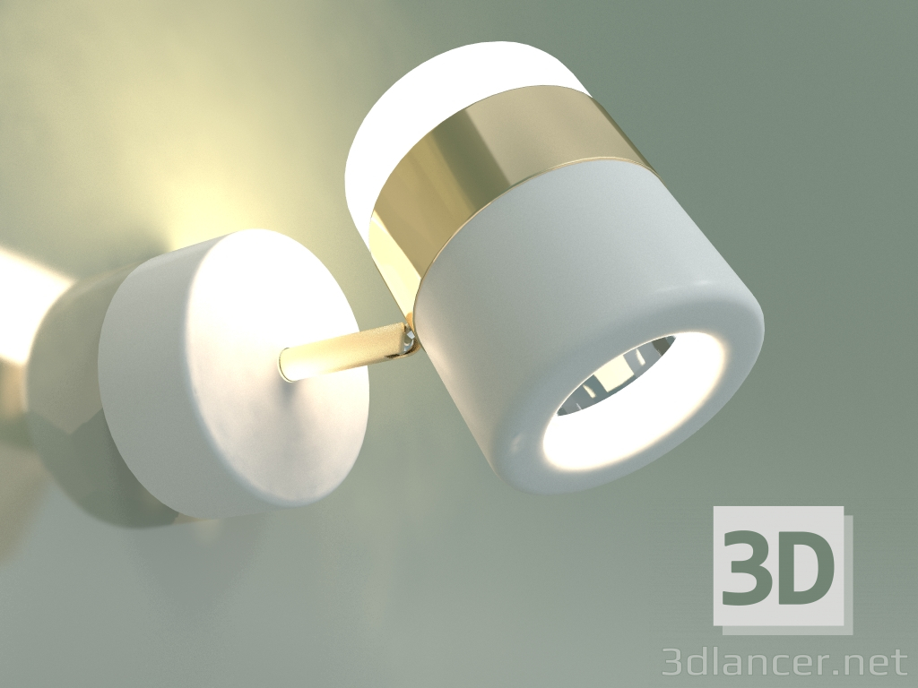 3d модель Настінний світлодіодний світильник 20165-1 LED (золото-білий) – превью