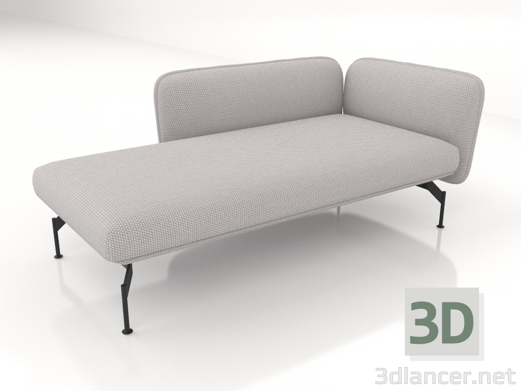 modello 3D Chaise longue con bracciolo 110 a sinistra - anteprima