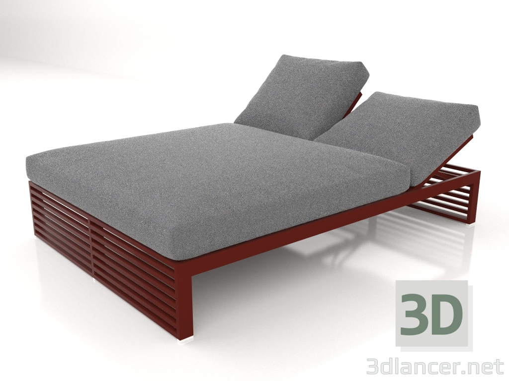 modello 3D Letto per riposo 140 (Rosso vino) - anteprima