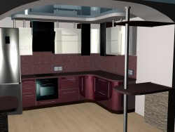 burgundy kitchen