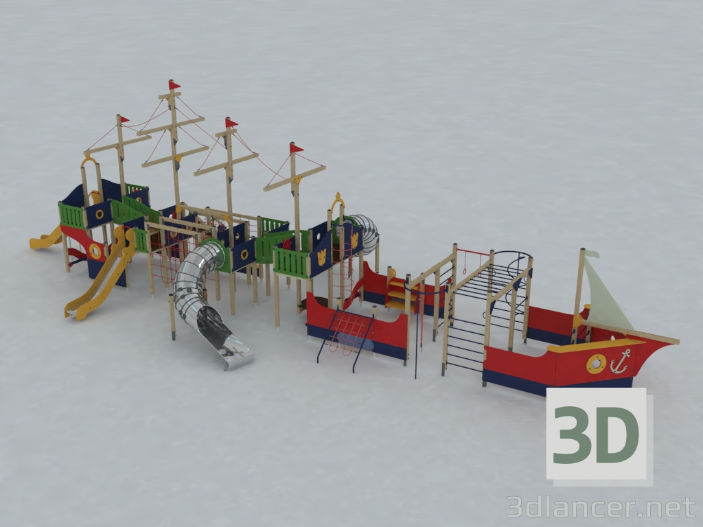 3d model Children's play complex - preview