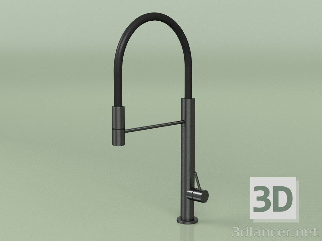 3d model Kitchen sink mixer with black flexible spout (398, ON) - preview