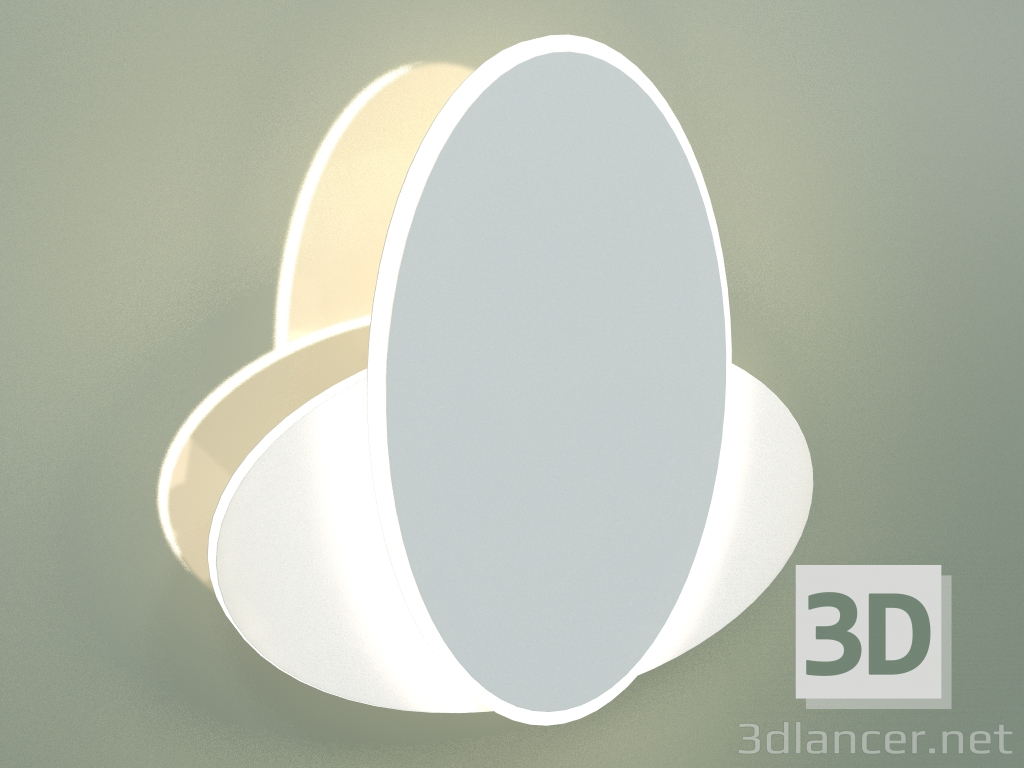 modello 3D Lampada da parete a LED 90315-2 (bianco) - anteprima