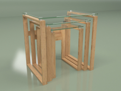 Conjunto de mesa de centro Matrix (carvalho)