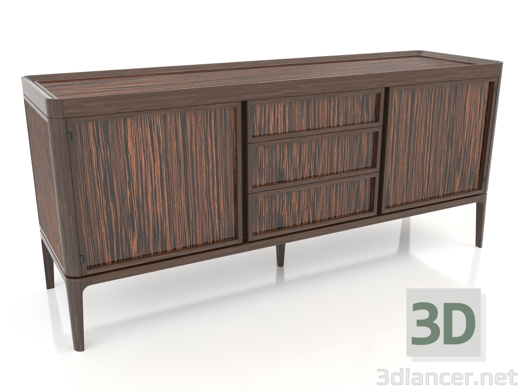 Modelo 3d Buffet 3 gavetas Cheio - preview