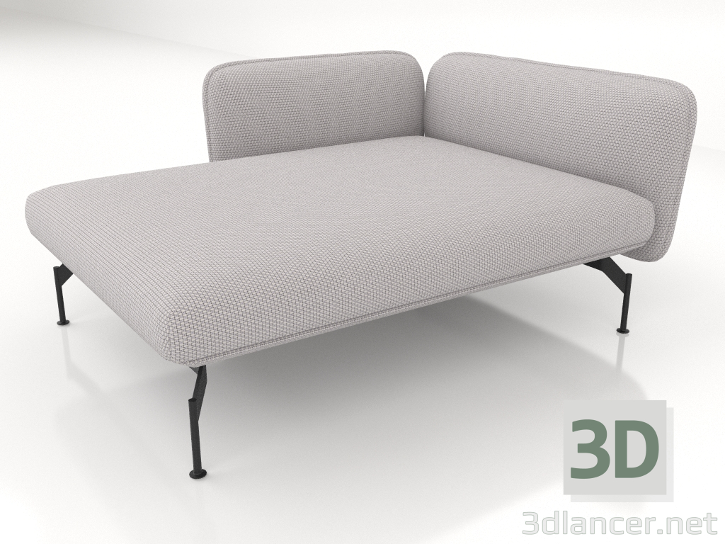 modello 3D Chaise longue 125 con bracciolo 85 a sinistra - anteprima