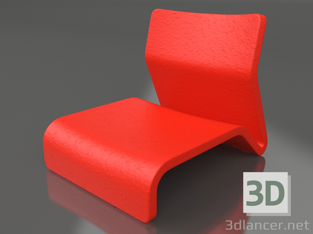 3d model Sillón club (rojo) - vista previa