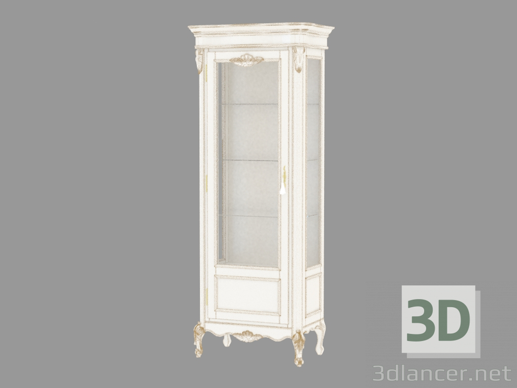 3d model Un escaparate de una puerta BN8802SX (blanco con pátina de oro) - vista previa