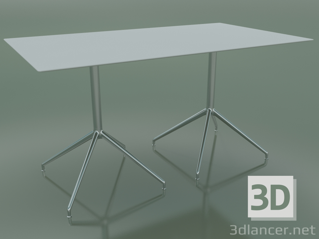 3D Modell Rechteckiger Tisch mit doppelter Basis 5737 (H 72,5 - 79x139 cm, Weiß, LU1) - Vorschau