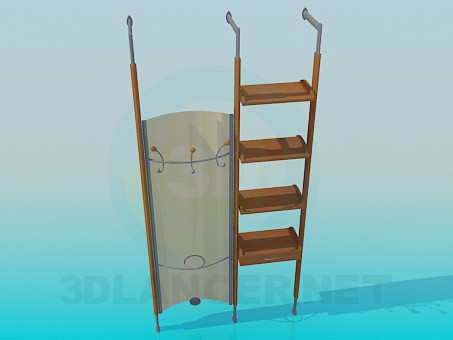 3d model Clothes hanger in corridor - preview